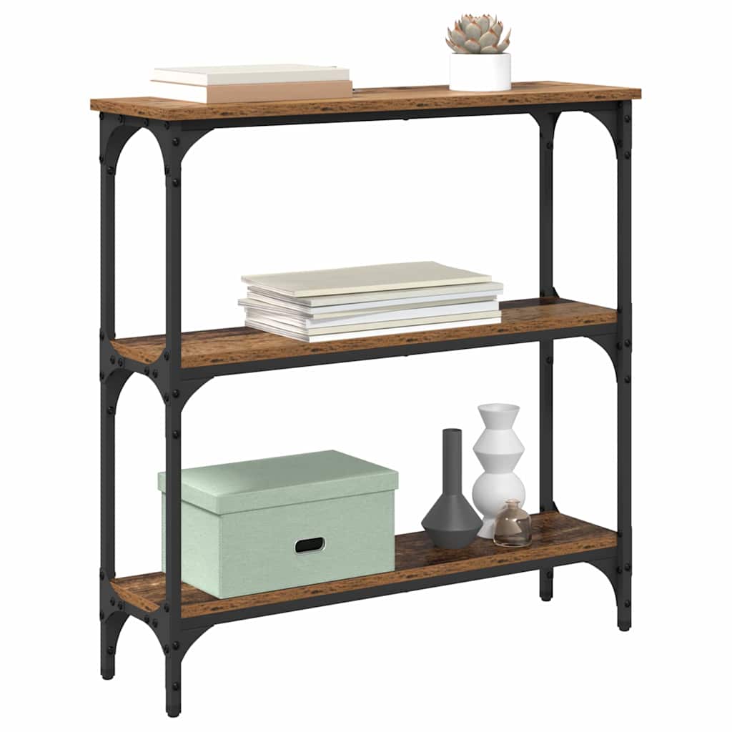 Console Table with Shelf Old wood 75 x 22.5 x 75 cm