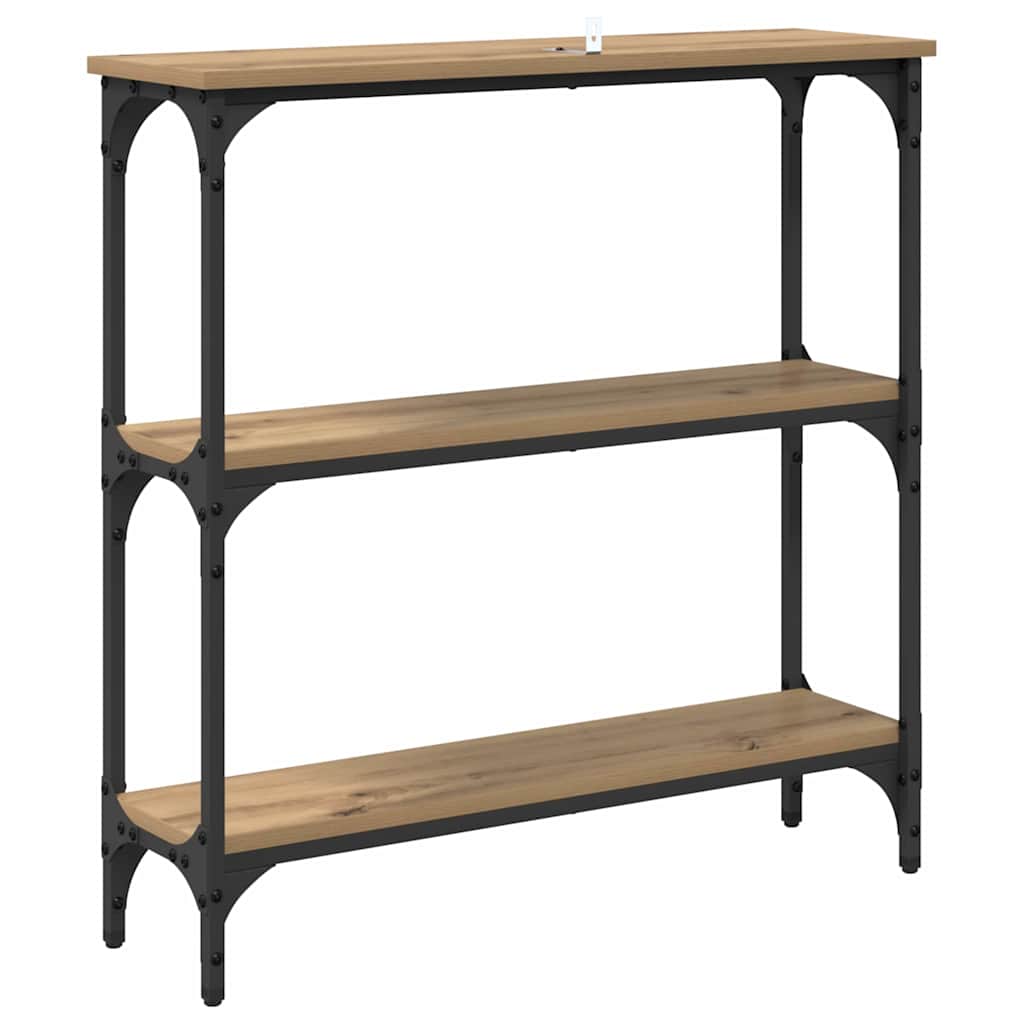 Console Table with Shelf Artisan oak 75 x 22.5 x 75 cm