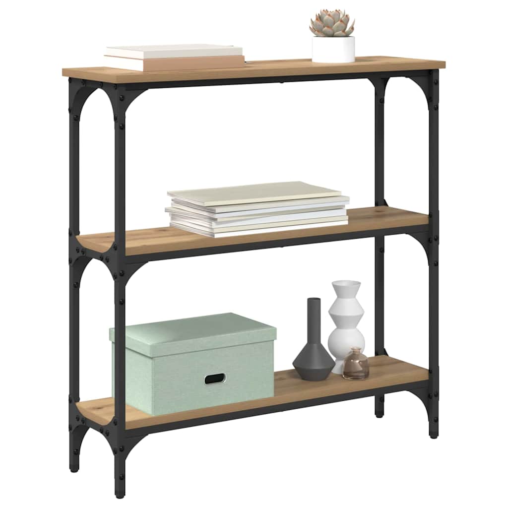 Console Table with Shelf Artisan oak 75 x 22.5 x 75 cm
