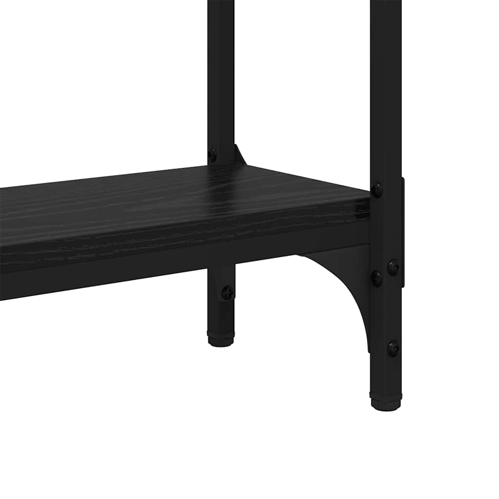 Console Table with Shelf Black oak 75 x 22.5 x 75 cm