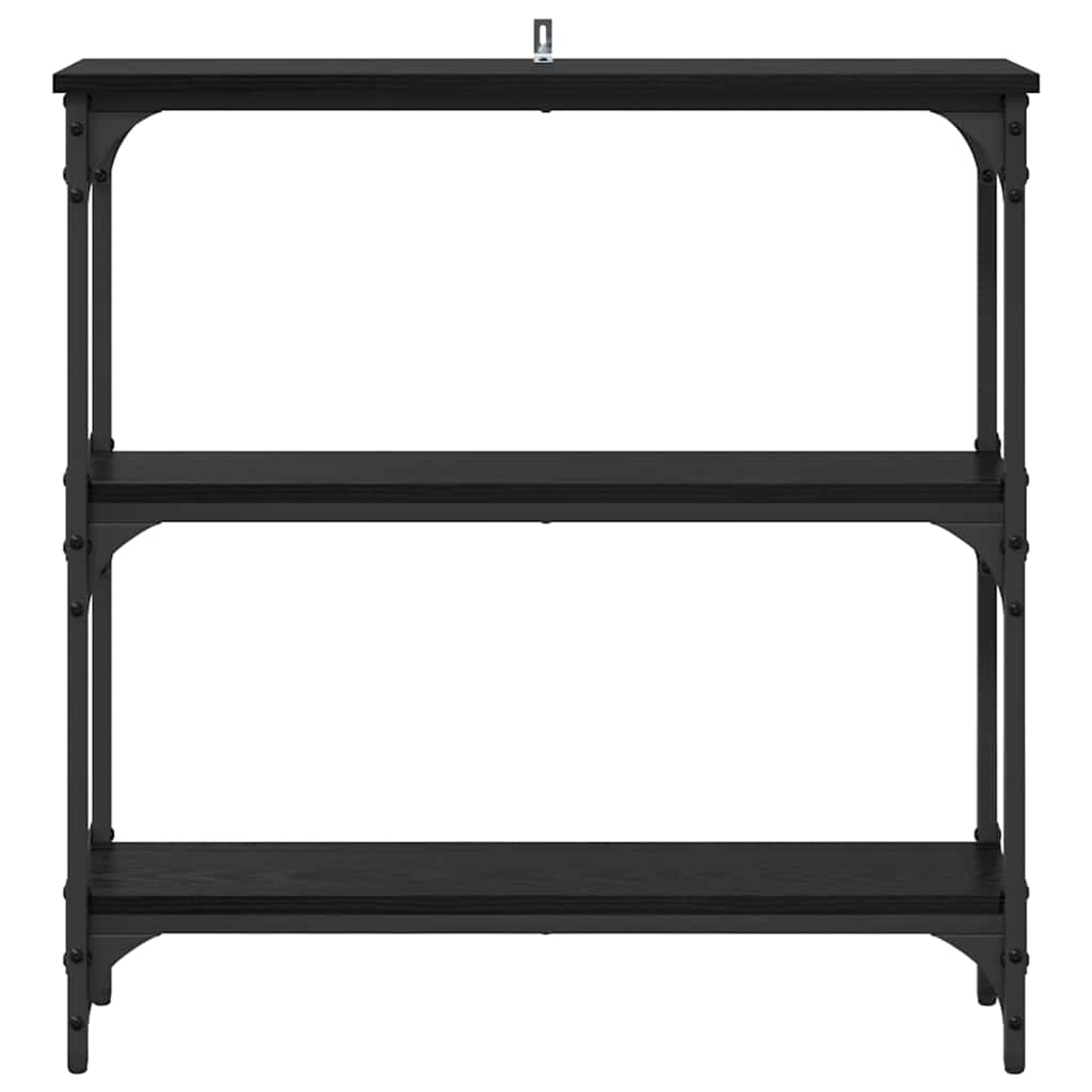 Console Table with Shelf Black oak 75 x 22.5 x 75 cm