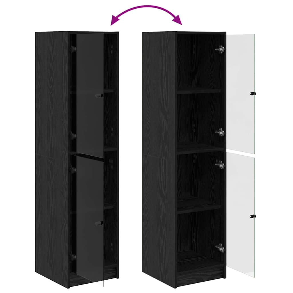 Highboard Black Oak 35 x 37 x 142 cm Engineered Wood
