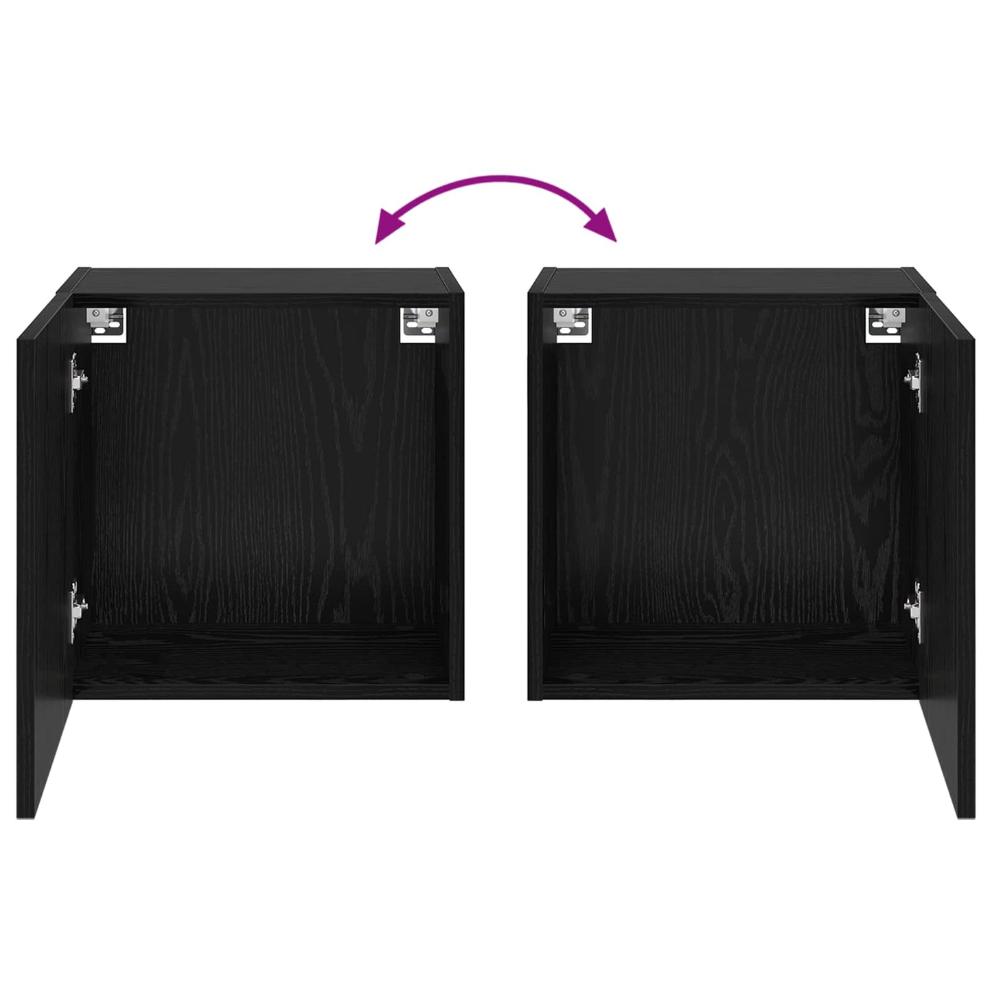 TV Wall Cabinet 40.5x30x40cm Black Oak Engineered Wood