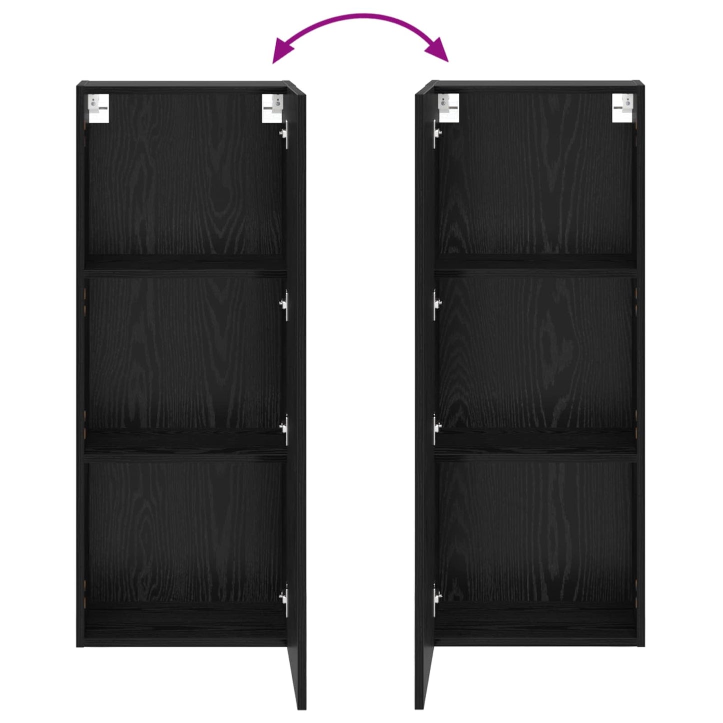 TV Wall Cabinet 40.5 x 30 x 102 cm Black Oak Engineered Wood