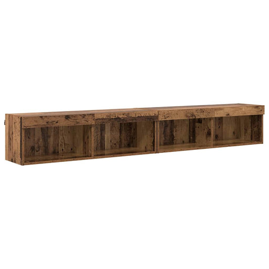 TV Cabinet Set 2 pcs Old Wood Engineered Wood