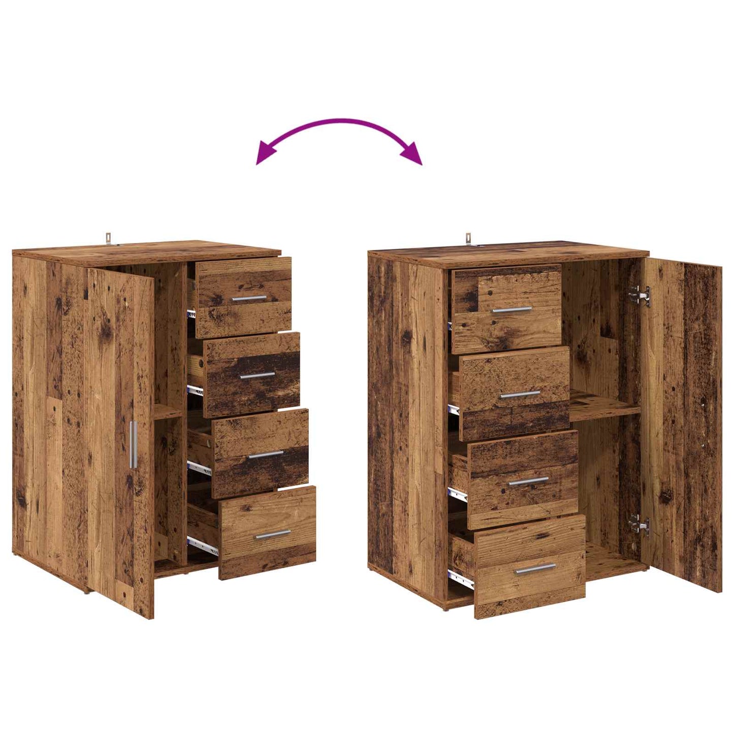 Sideboard Old Wood 59 x 39 x 80 cm Engineered Wood