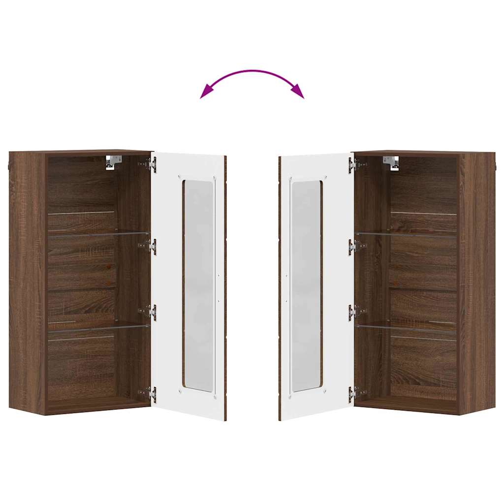 Wooden Cabinet Brown Oak Engineered Wood