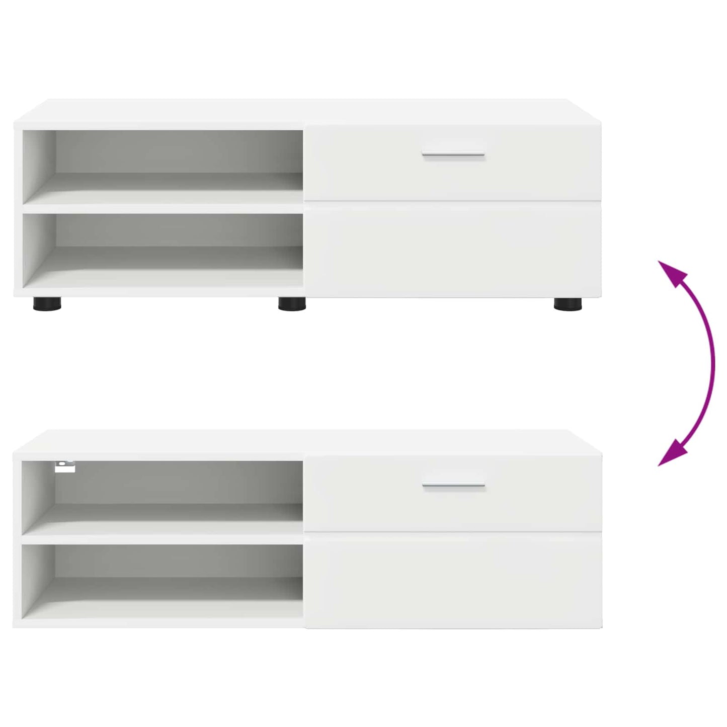 Wooden Cabinet 100.5 x 39 x 30 cm White Engineered Wood