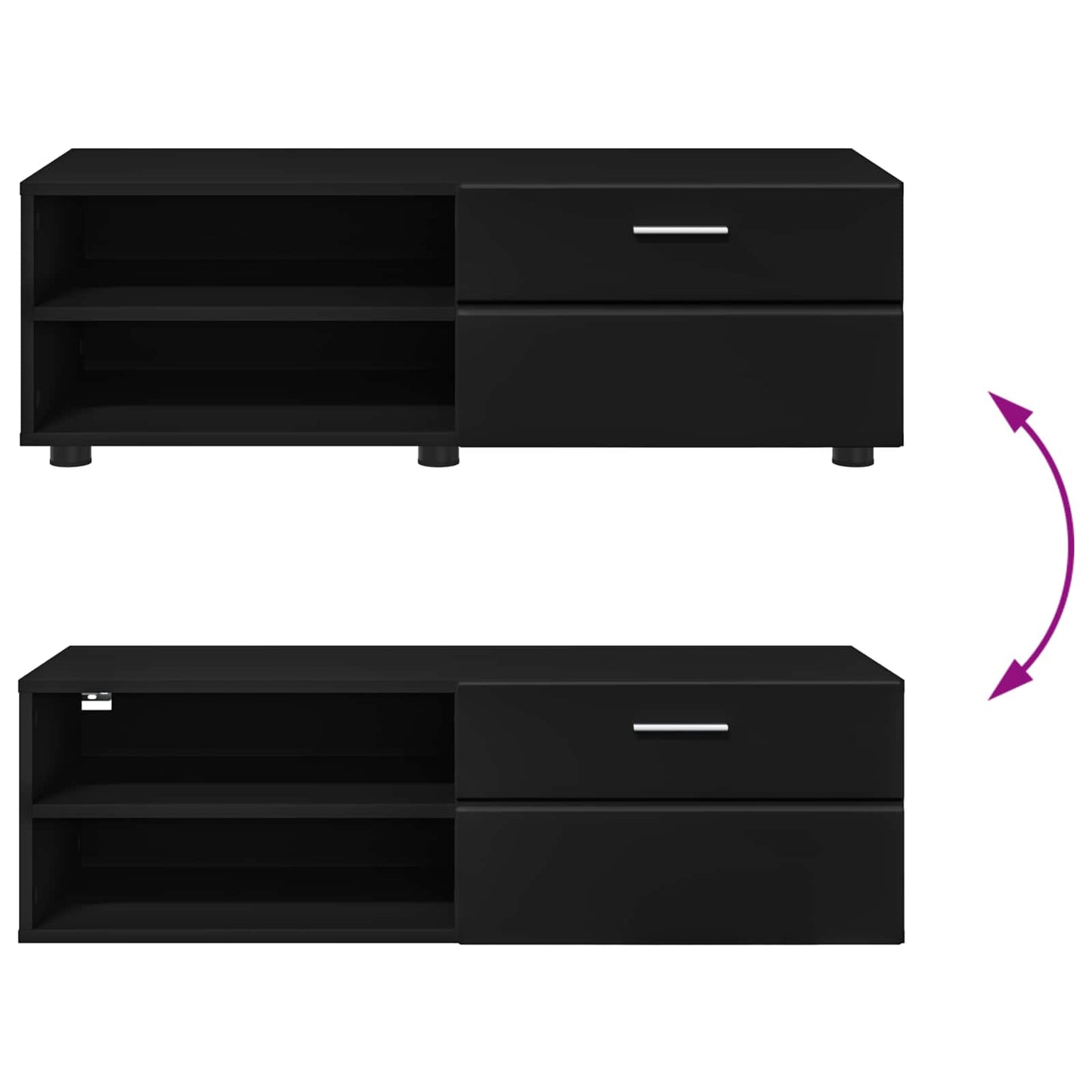 Wooden Cabinet 100.5 x 39 x 30 cm Black Engineered Wood