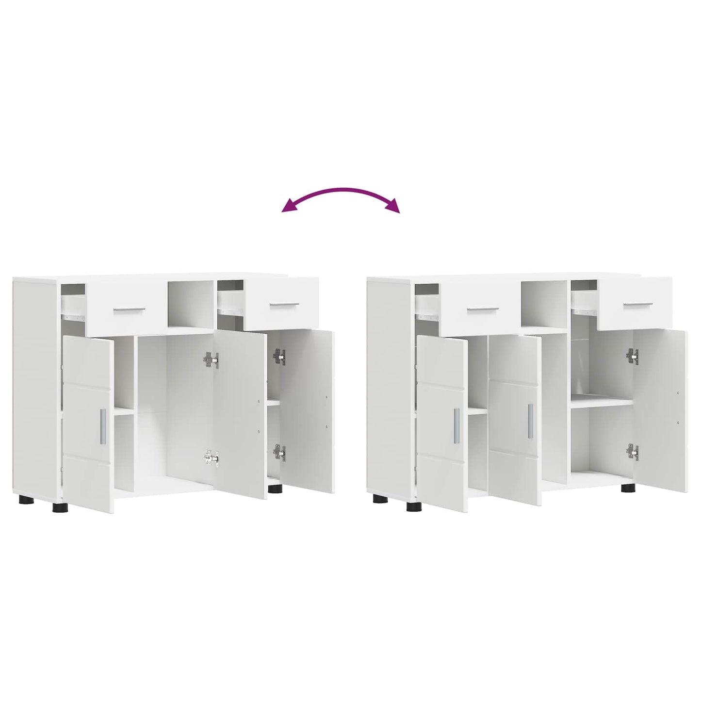 Wooden Cabinet White Engineered Wood