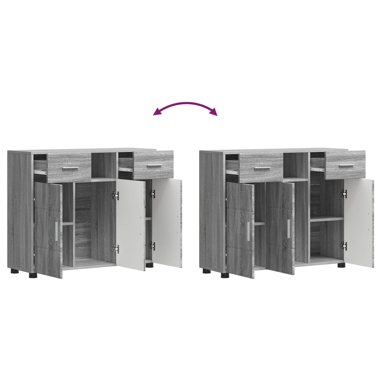 Wooden Cabinet Grey Sonoma Engineered Wood