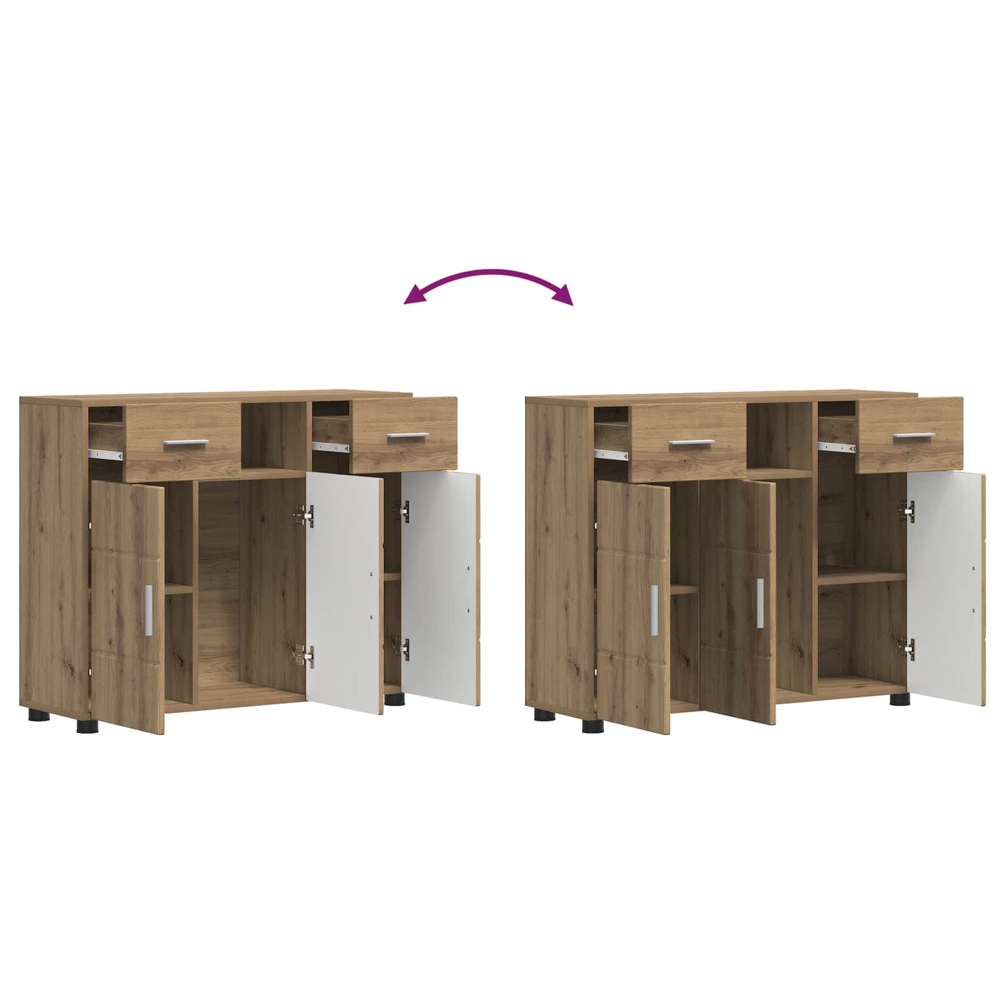 Wooden Cabinet Artisan Oak Engineered Wood