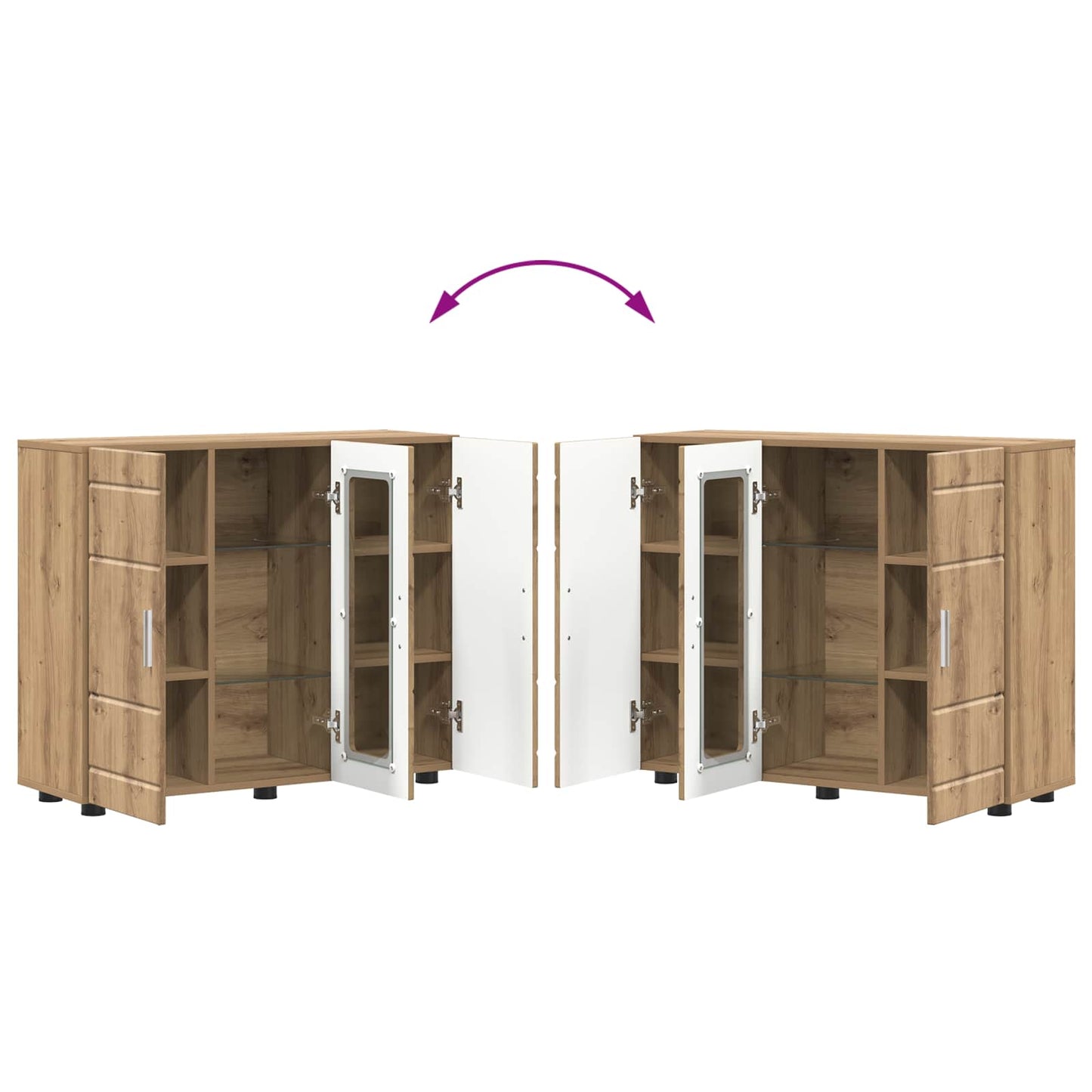 Wooden Cabinet Artisan Oak Engineered Wood