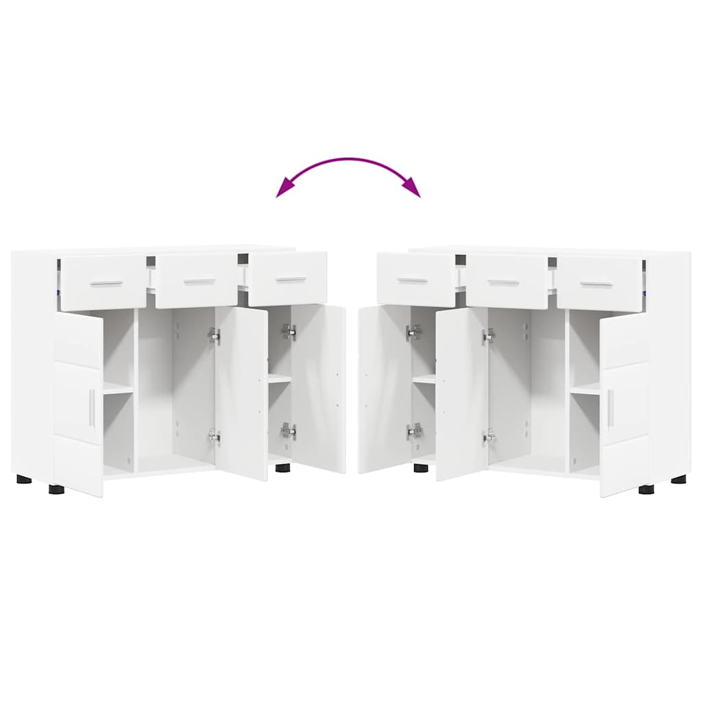 Sideboard FLORIN White 88.5 x 30.5 x 73 cm Engineered Wood