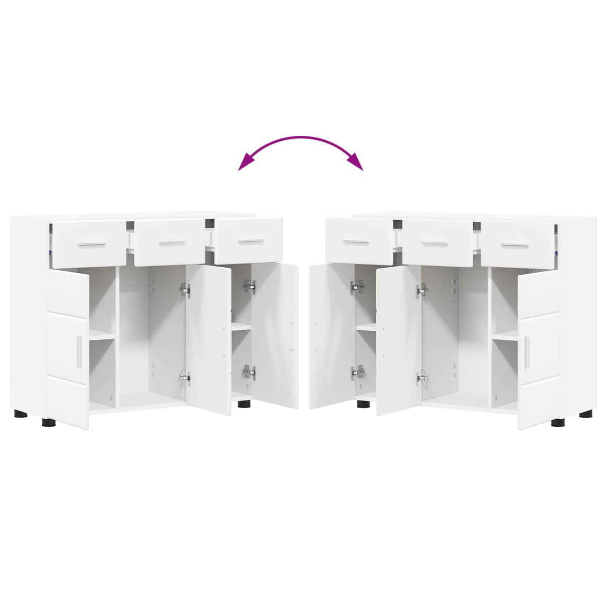 Sideboard FLORIN 88.5 x 30.5 x 73 cm White Engineered Wood