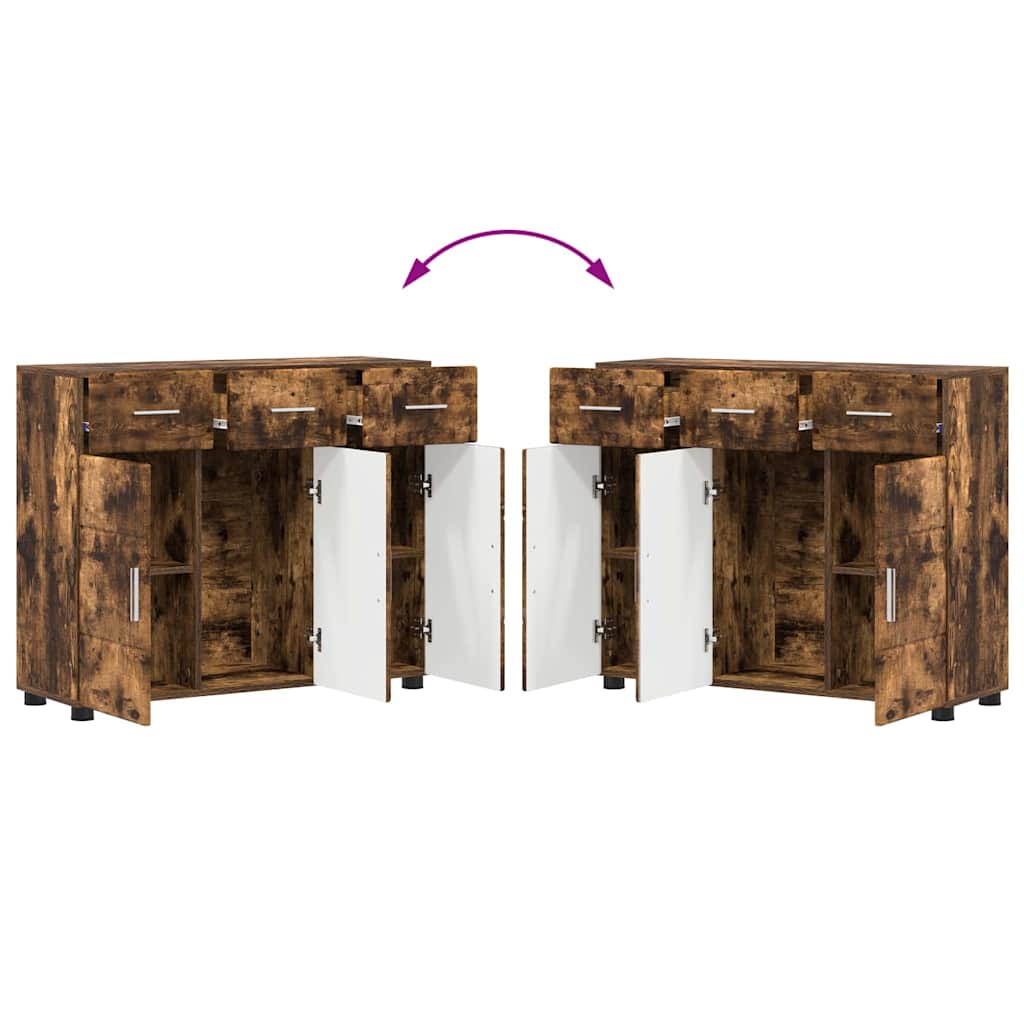 Sideboard FLORIN 88.5 x 30.5 x 73 cm Smoked Oak Engineered Wood