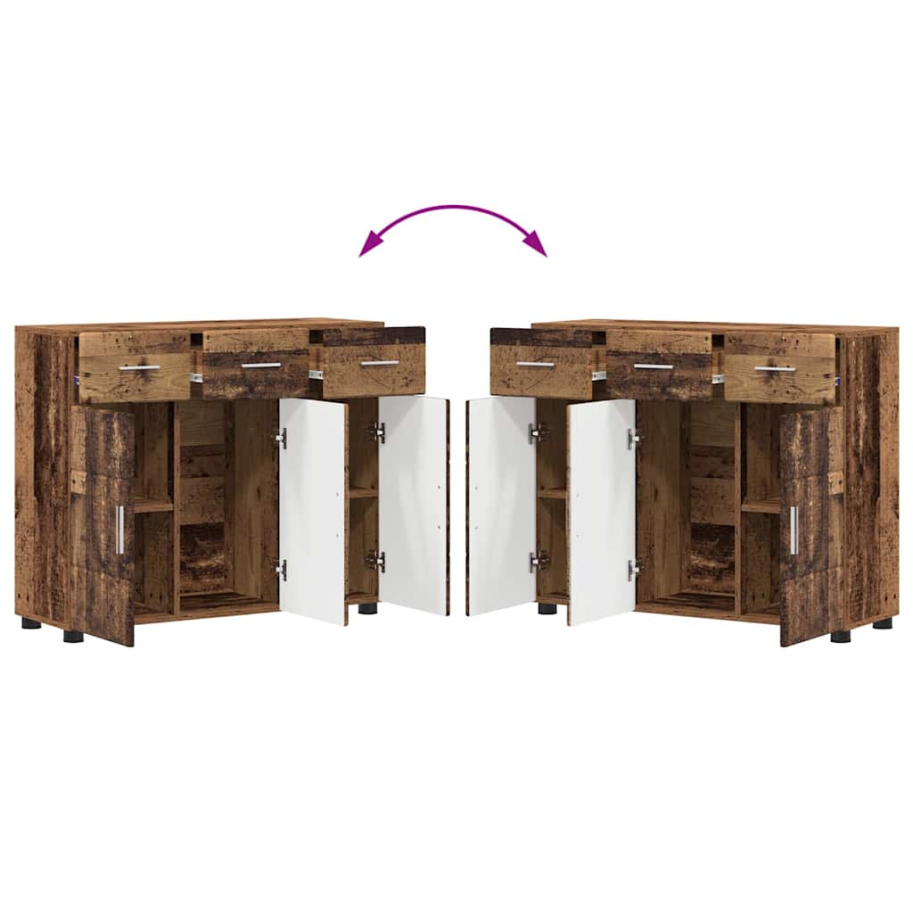 Sideboard FLORIN 88.5 x 30.5 x 73 cm Old Wood Engineered Wood