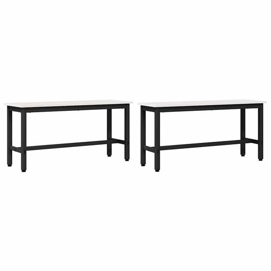 Dining Bench 100 x 32.5 x 49 cm 2 pcs Solid pine wood White