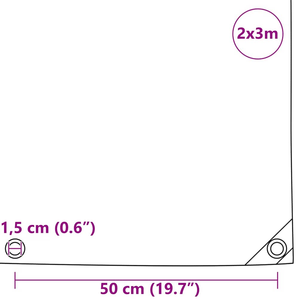 Tarpaulin 650g / m² Brown 2 x 3 m Canvas with PVC Coating