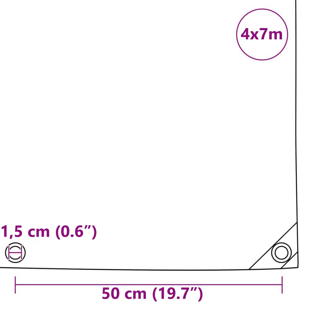 Tarpaulin 650g / m² Brown 4 x 7 m Canvas with PVC Coating