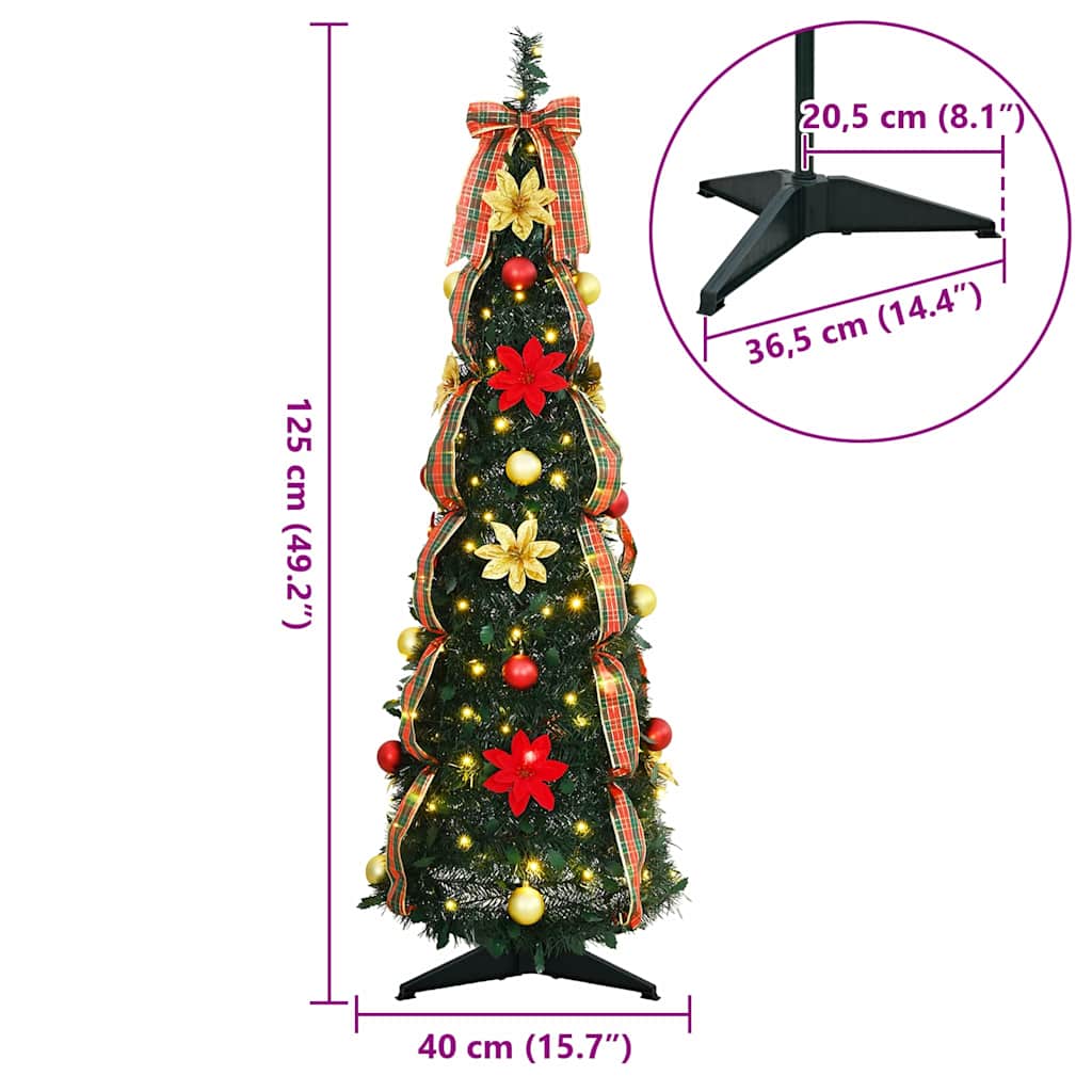 Artificial Christmas Tree with 50 LEDs Green 125 cm PVC