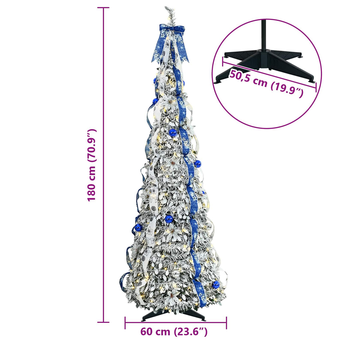 Artificial Christmas Tree White 180 cm PVC