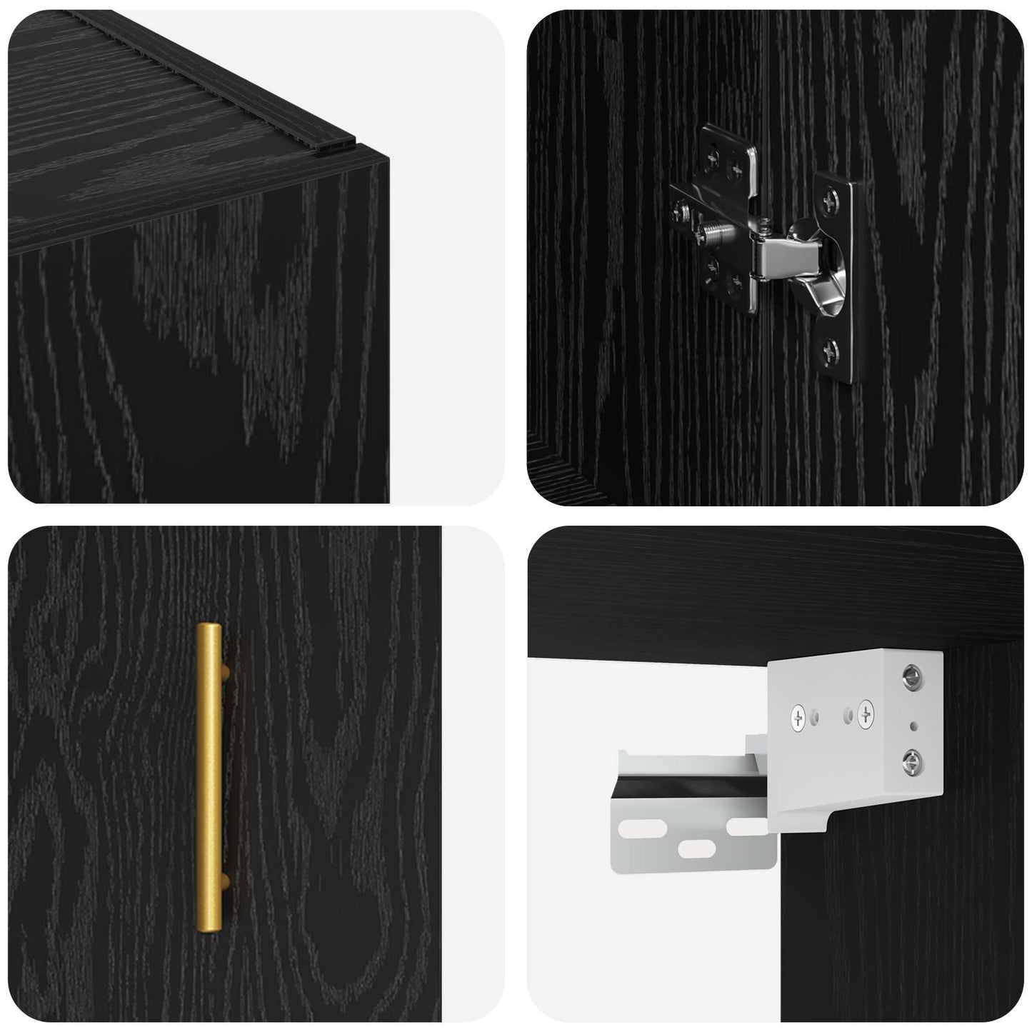 Wall-Mounted Cabinet 2 pcs Black Oak 69.5 x 34 x 90 cm