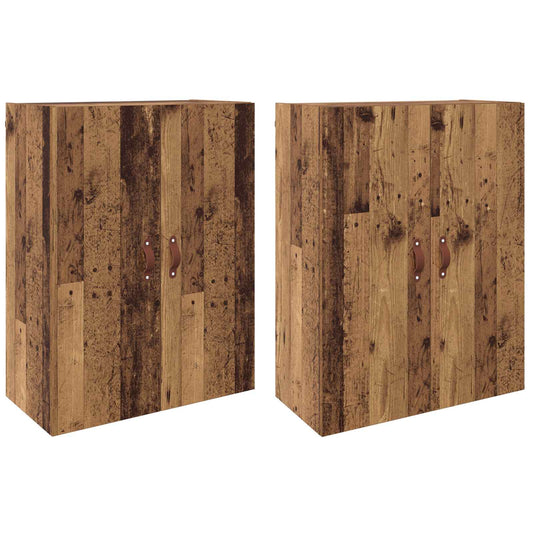 Wall-Mounted Cabinet 2 pcs Old Wood 69.5 x 34 x 90 cm
