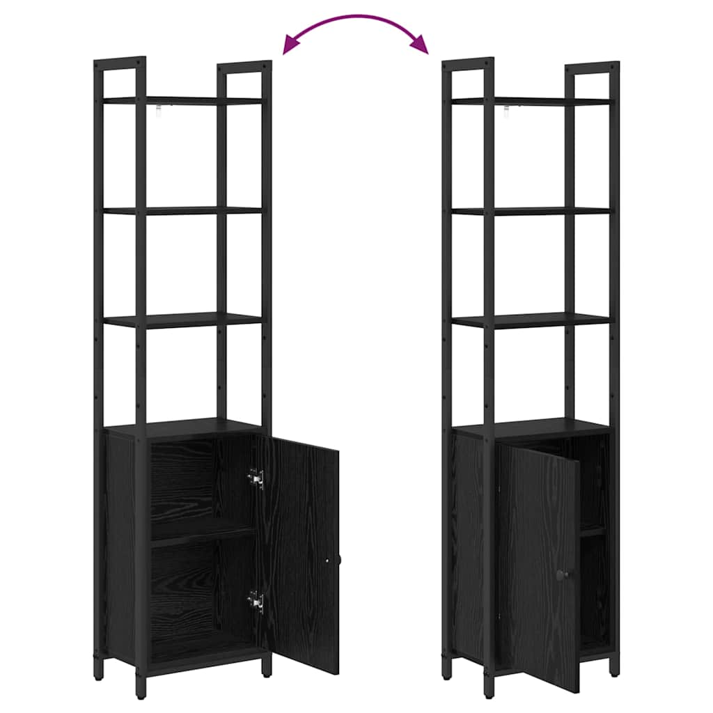 Book Cabinet 6-Tier 40 x 24 x 161 cm Engineered Wood Black Oak