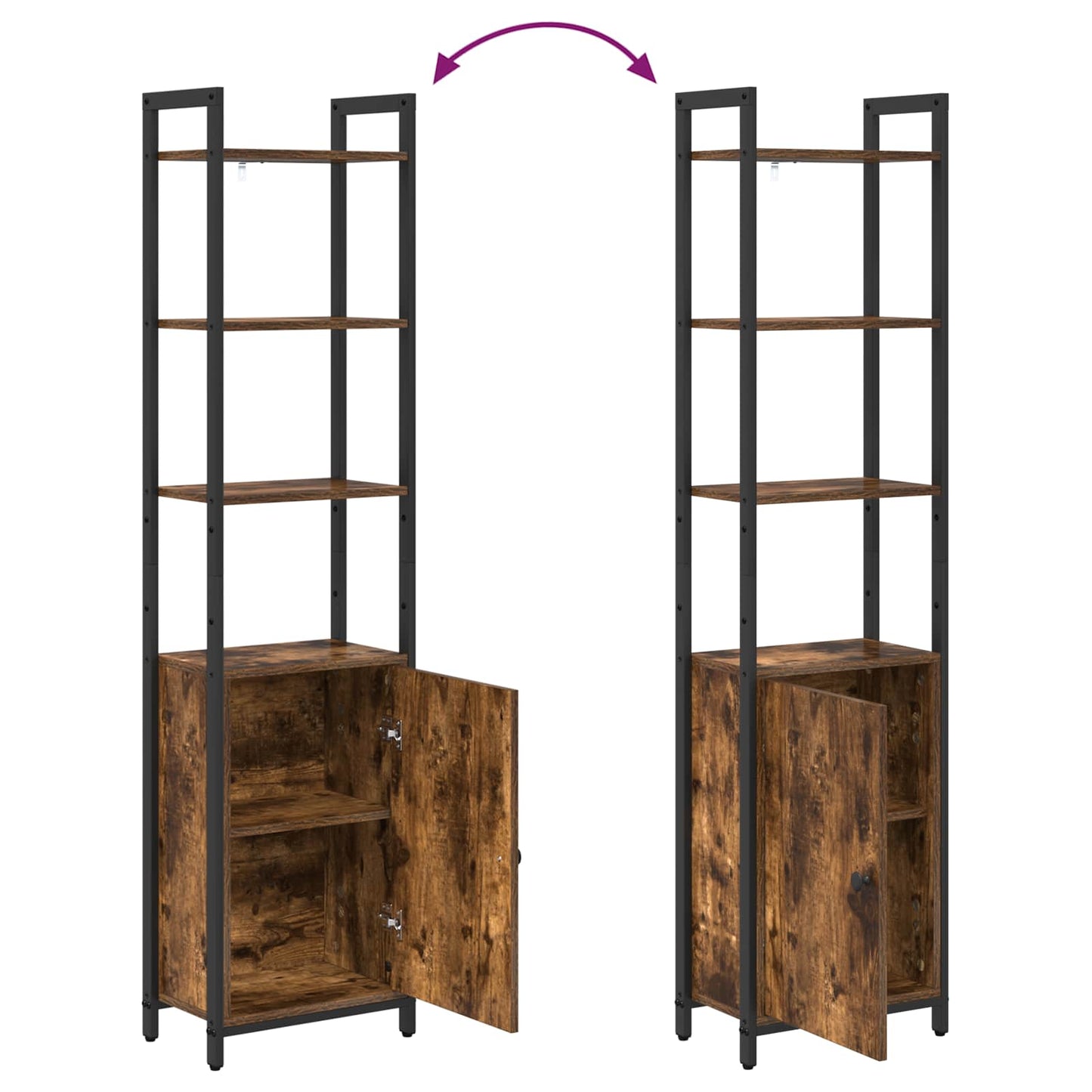 Book Cabinet 6-Tier 40 x 24 x 161 cm Engineered Wood Smoked Oak