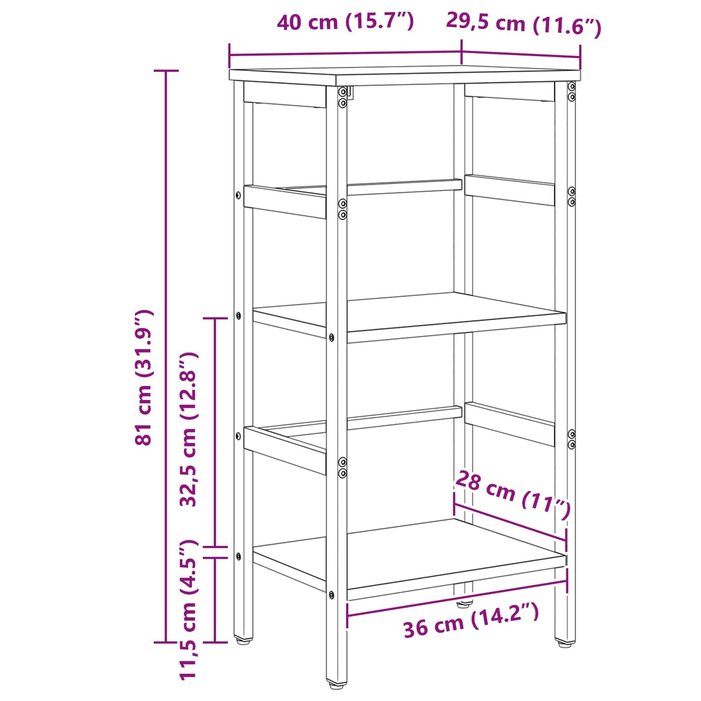 Bookshelf 2-Tier 40 x 29.5 x 81 cm Engineered Wood Smoked Oak