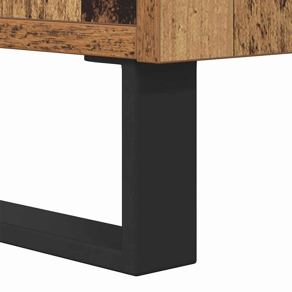 Bedside Cabinet 2 pcs Old Wood and Black 40 x 35 x 47.5 cm