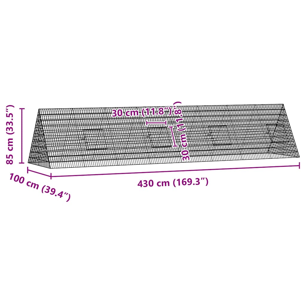 Chicken Cage Silver 430 x 100 x 85 cm Galvanised Steel