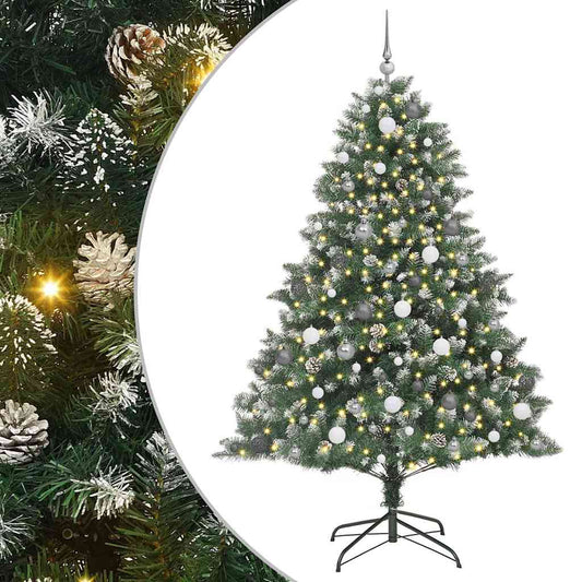 Artificial Christmas Tree with 300 LEDs with Stand Green 210 cm
