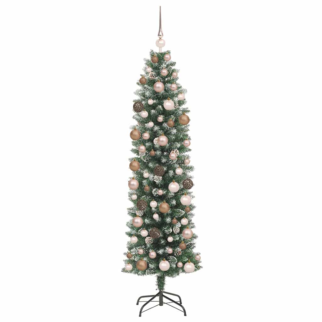 Artificial Slim Christmas Tree with 300 LEDs Green 70.87 in