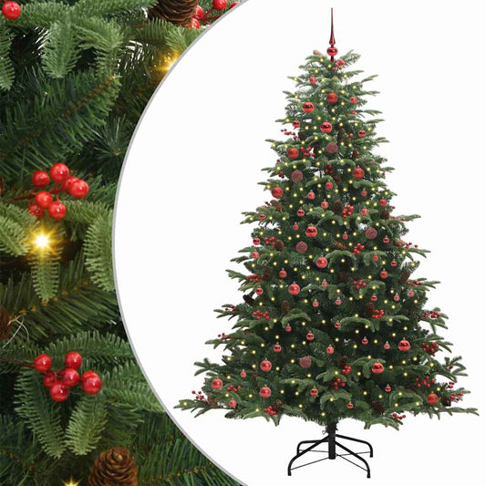 Artificial Christmas Tree with 300 LEDs with Stand Green 210 cm