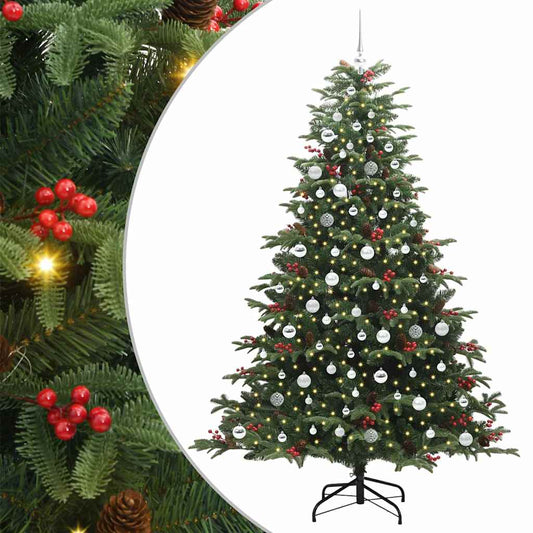 Artificial Christmas Tree with 300 LEDs with Stand Green 210 cm