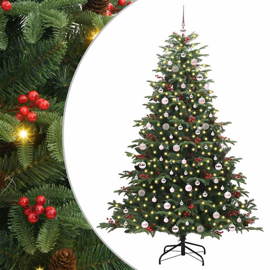 Artificial Christmas Tree with 300 LEDs with Stand Green 240 cm
