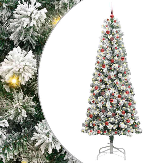 Artificial Hinged Christmas Tree Green and White 240 cm