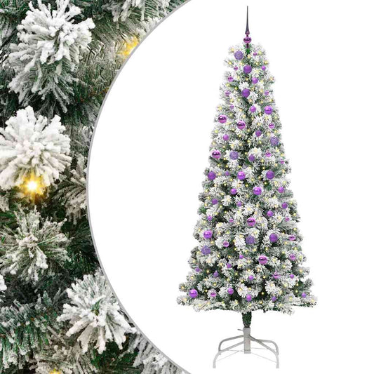 Artificial Hinged Christmas Tree Green and White 240 cm