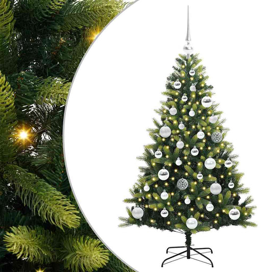 Artificial Hinged Christmas Tree 150 LEDs Green 120 cm