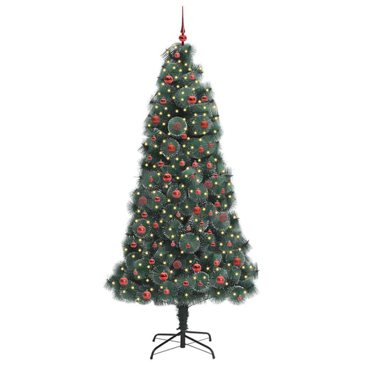 Artificial Pre-lit Christmas Tree with Ball Set Green 210 cm