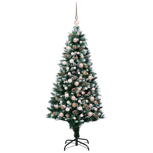 Artificial Christmas Tree with 300 LEDs with Stand Green 180 cm