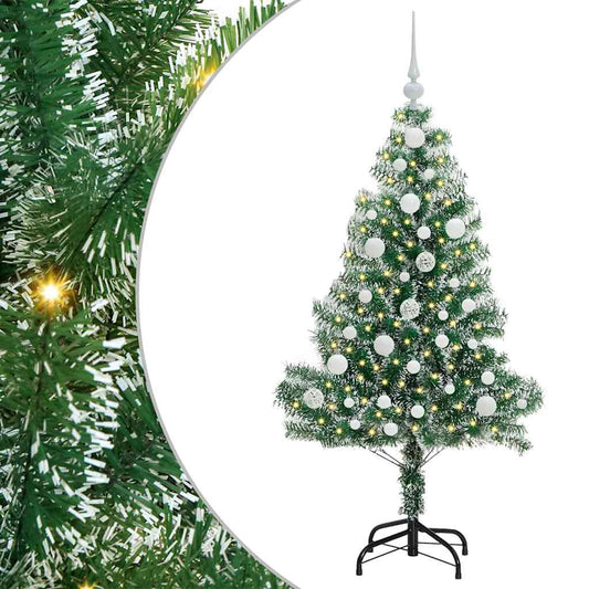 Artificial Christmas Tree Snow Flocked with LED Light 120 cm