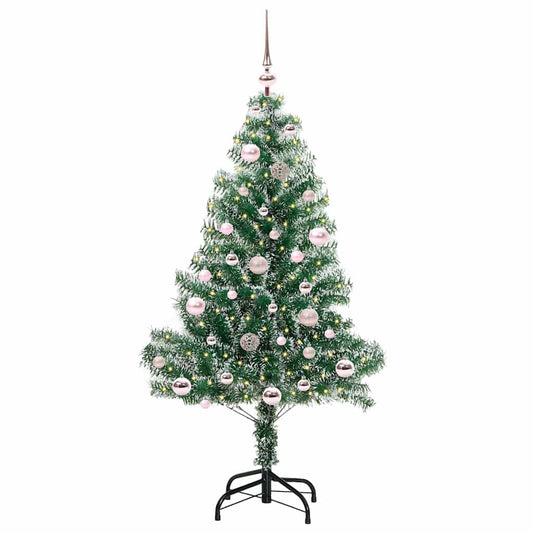 Artificial Christmas Tree Snow Flocked with LED Light 150 cm