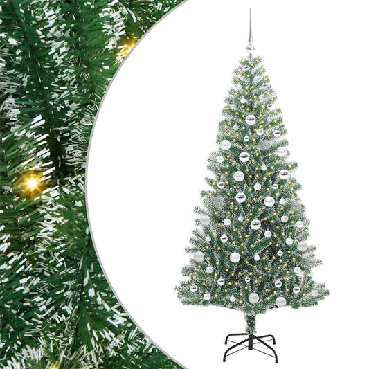 Artificial Christmas Tree Snow Flocked with LED Light 180 cm