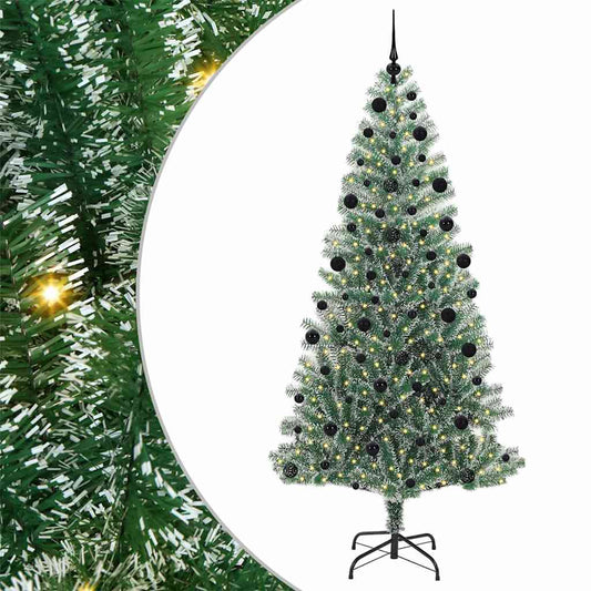 Artificial Christmas Tree Snow Flocked with LED Light 210 cm