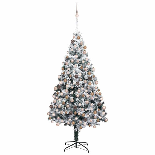 Artificial Christmas Tree with 300 LEDs with Stand White 180 cm