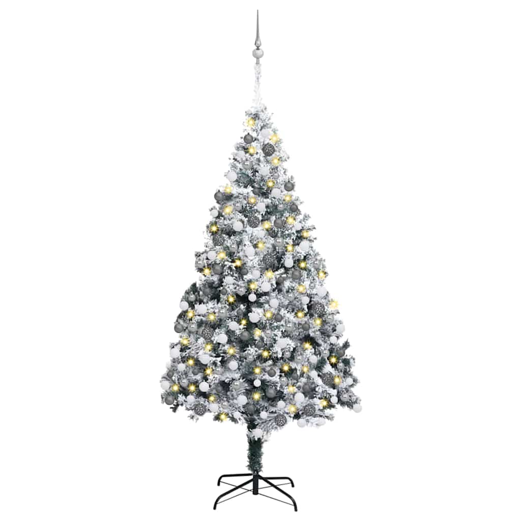 Artificial Christmas Tree Green 70.9" PVC and Steel and Plastic