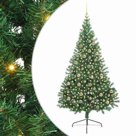 Artificial Pre-lit Christmas Tree Green 210 cm PVC